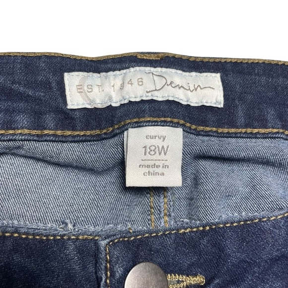 Cato Dark Wash High Rise Crystal Jewel Embellished Curvy Jean Women’s 18 - Picture 5 of 7